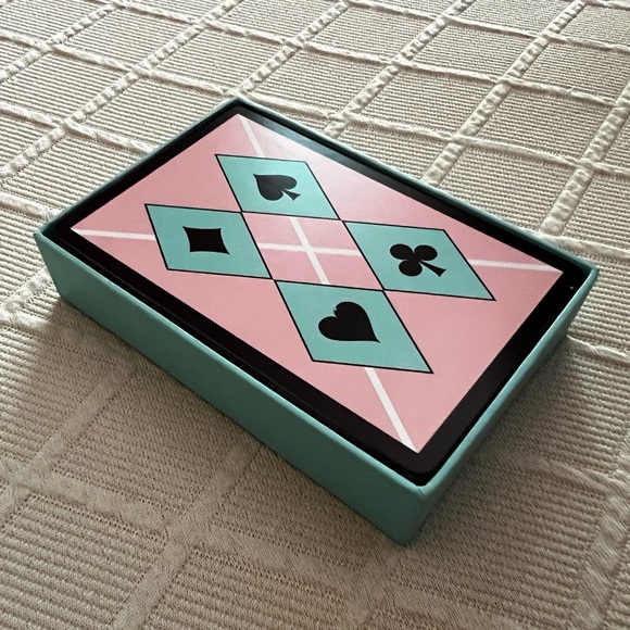 Tiffany & Co. deck playing cards argyle pink Tiffany blue white black - Picture 7 of 11